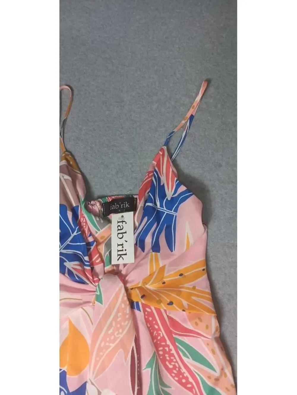 NWT! Fab'rik Reese Fitted Palm Print Midi Dress Womens Size Small Multicolor... - Picture 9 of 14